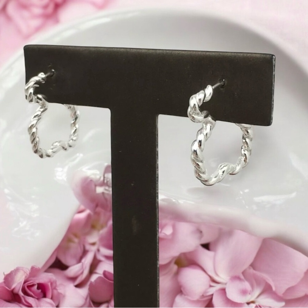 925 - Silver Twisted Hoop Earrings